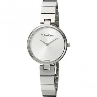 Calvin Klein Zilveren Quartz Horloge - Dames - Horloges - Grijs - ONE Size - Accessoires