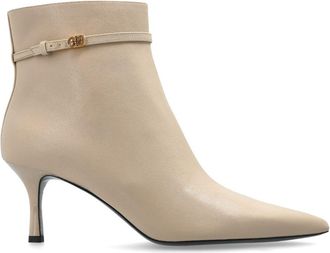 Tory Burch Double T boots - women - Bovine Leather (top grain)/Calf Leather/Calf Leather - 8.5 - Neutrals