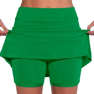 Generic Womens Summer Skort Tennis Dress with Shorts Ladies Elasticated Waist Athletic Golf Tennis Skirt with Shorts Comfy Casual Outdoor Sport Running Shorts