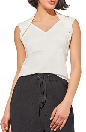 Ming Wang V-Neck Halter Tank in White at Nordstrom Rack, Size X-Large