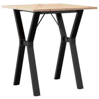 vidaXL Vidaxl - Mesa De Comedor Marco Y Madera Maciza Pino Y Acero 70x70x75 Cm