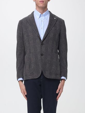 Manuel Ritz Blazer monopetto con motivo tartan e tasche a toppa