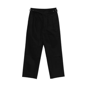 Gimaguas Straight Trousers, female, Black, 2XS, Black Pleated Wrap-Around Waist Belt