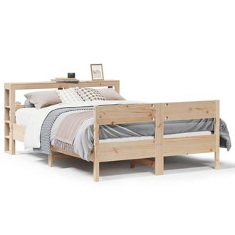 Berkfield Home Bed Frame without Mattress 140x200 cm Solid Wood Pine in Tan