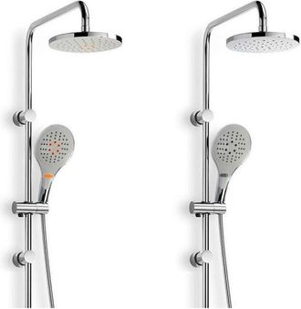 Trade Shop Trade Shop - Asta Saliscendi Cromata Colonna Doccia Soffione Fisso Doccetta Con Saliscendi