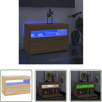 vidaXL Mobiletto TV - Mobile Porta TV con Luci LED Rovere Sonoma 60x35x40 cm