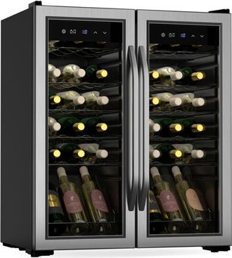 Klarstein Klarstein Vinamour - Frigorifero per vini 2 zone di raffreddamento 7 ripiani Controllo touch Protezione UV