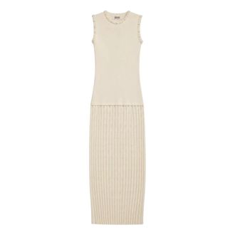 Silvian Heach Myrti Jurk - Dames - Kleedjes - Wit - XS - Polyester - Kleedjes