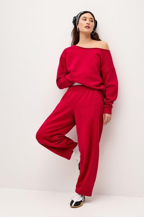 Twik Womens Fleece barrel-leg pant