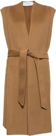 Simona Corsellini tie-fastening gilet - women - Wool/Polyester - 42 - Brown