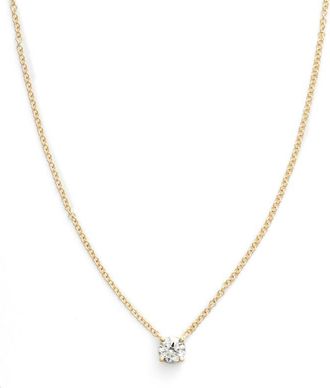 Bony Levy Liora Solitaire Diamond Pendant Necklace in Yellow Gold at Nordstrom, Size 18 In