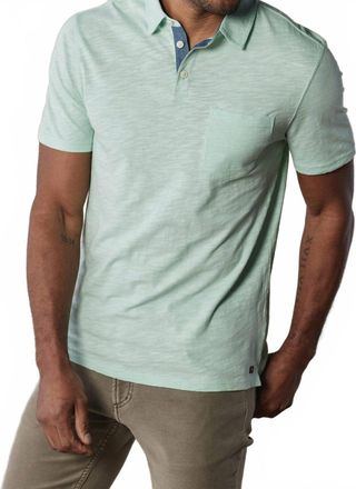 The Normal Brand Vintage Slub Pocket Polo Shirt In Surf Spray