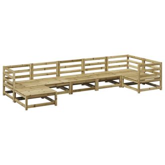 vidaXL Juego De Sof&aacute;s De Jard&iacute;n 7 Pzas Madera De Pino Impregnada Vidaxl