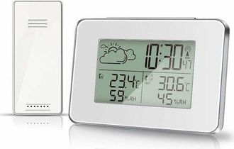 OEM Higr&oacute;metro Inal&aacute;mbrico Para Estaci&oacute;n Meteorol&oacute;gica, Term&oacute;metro Para Interiores Y Exteriores Con Sensor Exterior, Pantalla Lcd, Monitor Digital De Temp