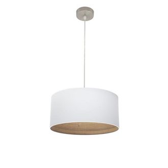 Fabrilamp Fabrilamp - Colgante Tatiana 1xe27 Niquel/blanco-mad.clara Regx40x40 Cm