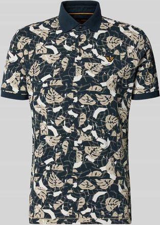 PME Legend Slim Fit Poloshirt im Allover-Look in Marine, Gr&ouml;&szlig;e XXXL