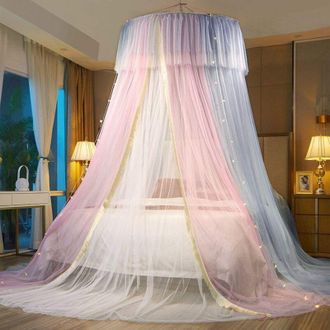 OEM Dosel De Cama De Princesa Para Ni&ntilde;as, Cortina De Cama De Gasa Transparente De Doble Capa, Mosquitera Redonda De Encaje, Tienda De Campa&ntilde;a Para Decorac