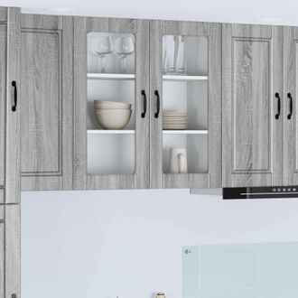 vidaXL Vidaxl Mobile In Vetro Da Parete Porto Grigio Sonoma 80 X 31 X 80