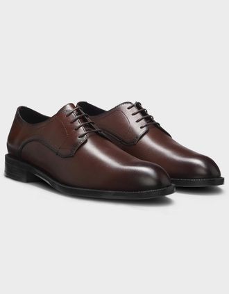 HUGO BOSS Mens BOSS Orange Tayil Mens Derby Shoes - Dark Brown 205 - Size: 10