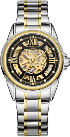 Anthony James Skeleton Automatic Gold Dial Mens Watch AJ005N2