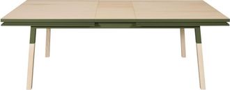 Mon Petit Meuble Français Mesa rectangular de madera de fresno maciza 120x80 cm con 1 extensión