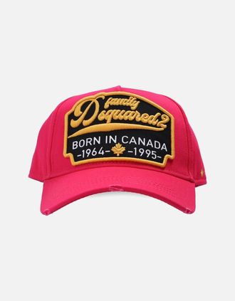 Dsquared2 Mens Born in Canada Embroidered Cap - Red - Pink