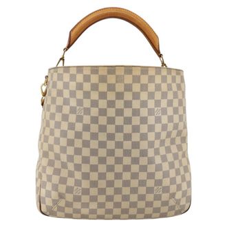 Louis Vuitton Soffi Handbag Damier Beige Canvas Handbag (Pre-Owned)