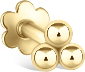 Maria Tash Ball Trinity Single Threader Stud Earring in Yellow Gold at Nordstrom, Size 3.5