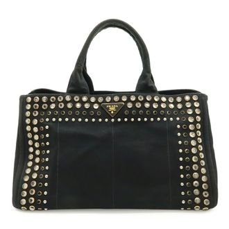 Prada Black Nero Canapa Canvas Tote Bag (Pre-Owned)