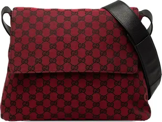 Gucci 2000-2015 GG Canvas Messenger Bag crossbody bag - unisex - Canvas/Leather - One Size - Black