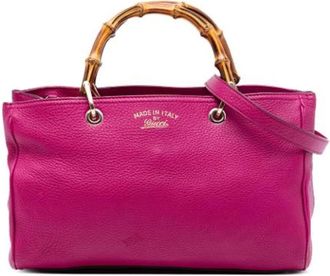 Gucci Pre-owned Handbags, female, Pink, Size: ONE SIZE Pre-owned Bamboo Shopper Satchel