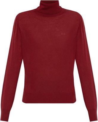Dsquared2 Wollen trui - Dames - Coltruien - Rood - M - Wol - Truien & Vesten