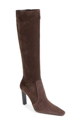 Saint Laurent Francoise Knee High Boot in Brown at Nordstrom, Size 39.5