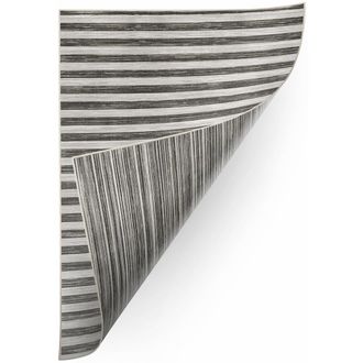 RugsX Rugsx - Alfombra Reversible De Cuerda Sisal Double 29203/092 Rayas L&iacute;neas Gris/negro Grey 160x230 Cm