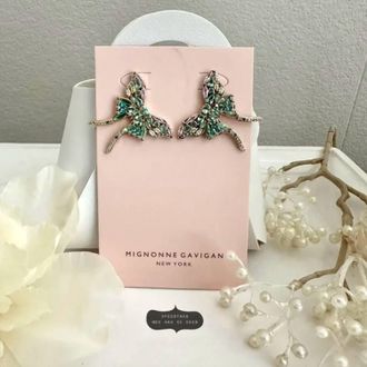 Mignonne Gavigan Womens Rosie Butterly Studs In Green