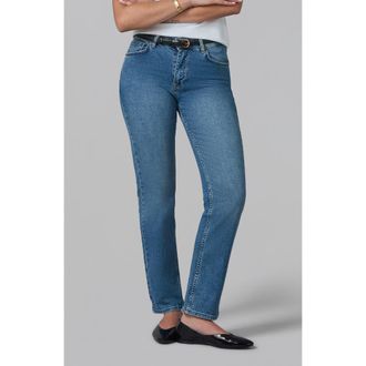 Lola Jeans Denver High Rise Straight Leg Jeans in Dim Sky 2 at Nordstrom, Size 2831