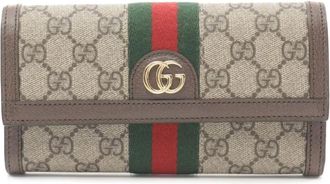 Gucci 2016-2025 GG Supreme Ophidia Wallet long wallets - Brown