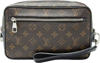 Louis Vuitton Black Monogram Macassar Kasai Clutch (Authentic Pre-Loved)