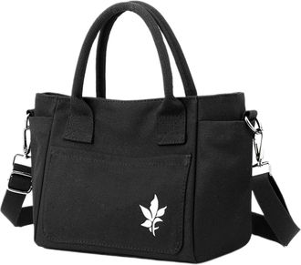 Generic Ladies Shoulder Bag Large Capacity Canvas Bag Casual Handbag Bag Work Class Handbag Womens Shoulder Handbags (Black, One Size)
