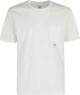 C.P. Company Zak T-shirt in Garment-Dyed Stijl - Heren - T-shirts - Wit - S - Tops