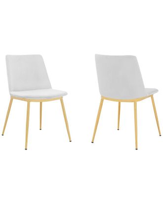 Armen Living Set Of 2 Messina Modern Velvet Dining Chairs