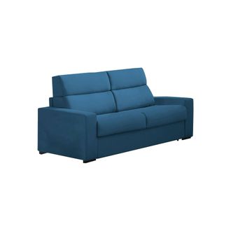 Dmora Sof&aacute; Cama 3 Plazas Marcon, Desenfundable, Con Caj&oacute;n Made In Italy, Lavable, 220x95 Cm Azul