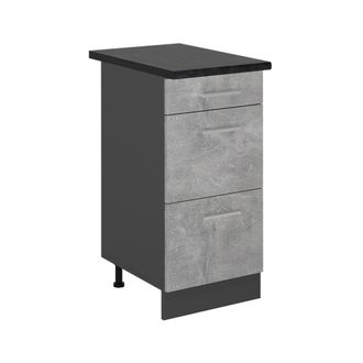 Vicco Mueble Bajo De Cocina R-line, Hormig&oacute;n, 40 Cm Con Cajones, Et Antracita