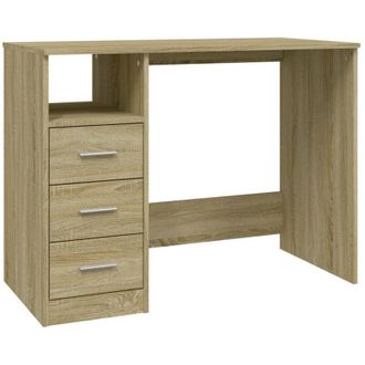 vidaXL Vidaxl - Desk with Drawers Sonoma Oak 102x50x76 cm Engineered Wood
