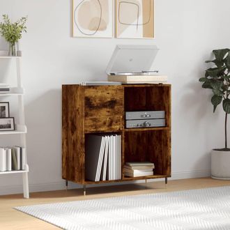 vidaXL Vidaxl - Mobile Porta Dischi Rovere Fumo 84,5x38x89 Cm Legno Multistrato