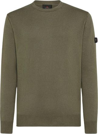Peuterey Stijlvolle Breiwerk Collectie - Heren - Ronde hals truien - Groen - S - Wol - Truien & Vesten