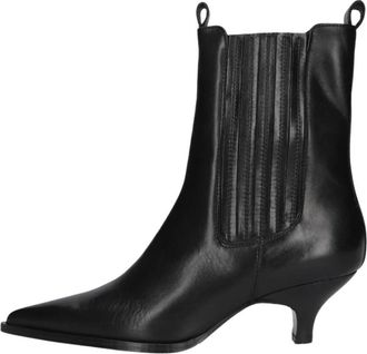 Lina Locchi AV 258 Enkellaarsjes - Dames - Laarzen met Hak - Zwart - 43 EU - Leer - Schoenen