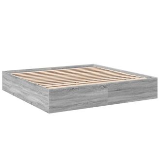 Berkfield Home Modern Bed Frame without Mattress Grey Sonoma 200x200 cm