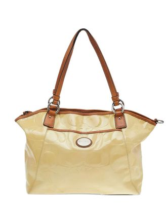 Coach Shopper met logo-reli&euml;f - Beige