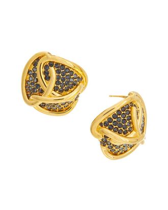 Oscar De La Renta Oscar De La Renta Braided O Pave Stud Earrings